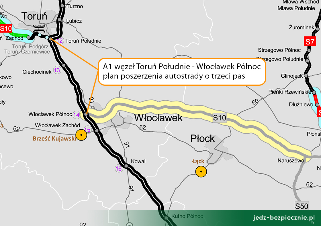 Polskie drogi - przygotowania do poszerzenia A1 Toruń - Włocławek
